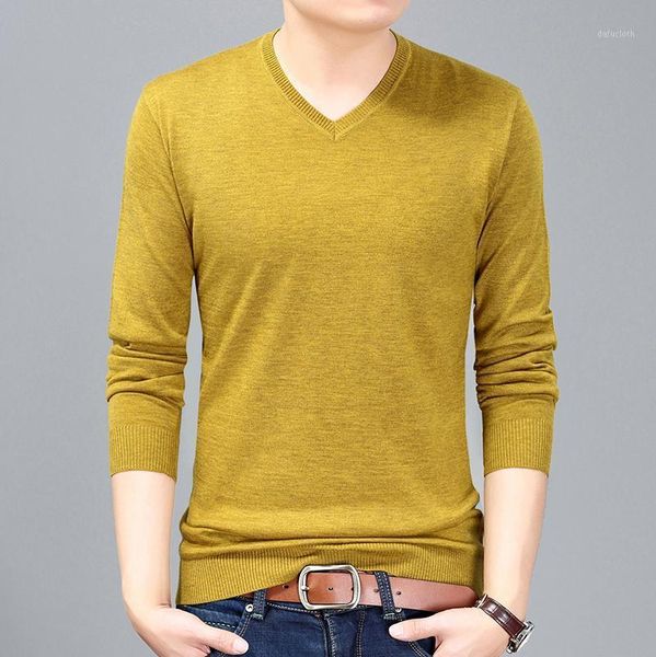 

man wool sweater v-neck casual male thin jumper v-neck solid color knit shirts long sleeve pullovers1, White;black
