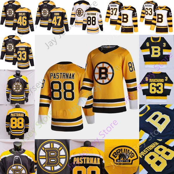 

2021 new boston bruins ice hockey jersey 33 zdeno chara 37 patrice bergeron 46 david krejci 47 torey krug 63 brad marchand 88 david pastrnak, Black;red