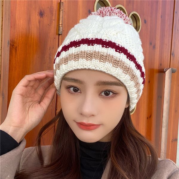 

women woolen hat winter knitted hats lady warm thick cap fashion and casual style girls dome caps plaid breathable gyh20121803, Blue;gray