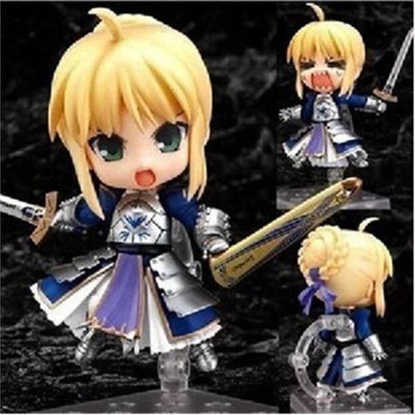 

new 10cm q version fate/stay night movable fate altria pendragon action figure toys doll christmas gift t200704