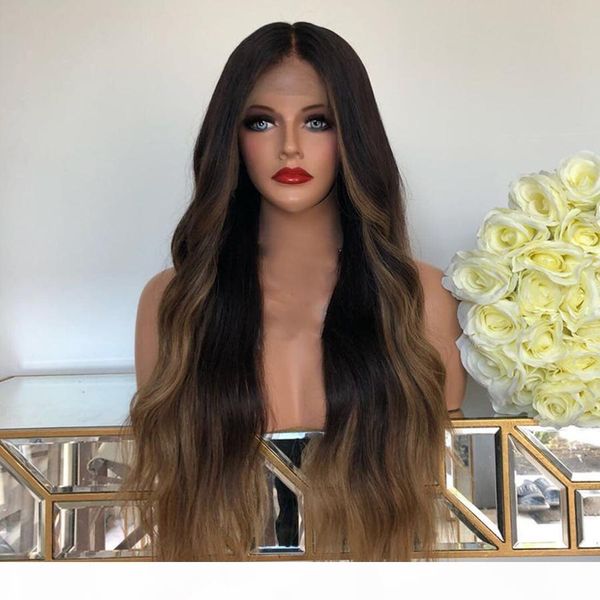 

360 frontal ombre wavy blonde glueless full lace human hair wigs for women highlight brazilian body wave 13x6 deep part lace front wigs, Black