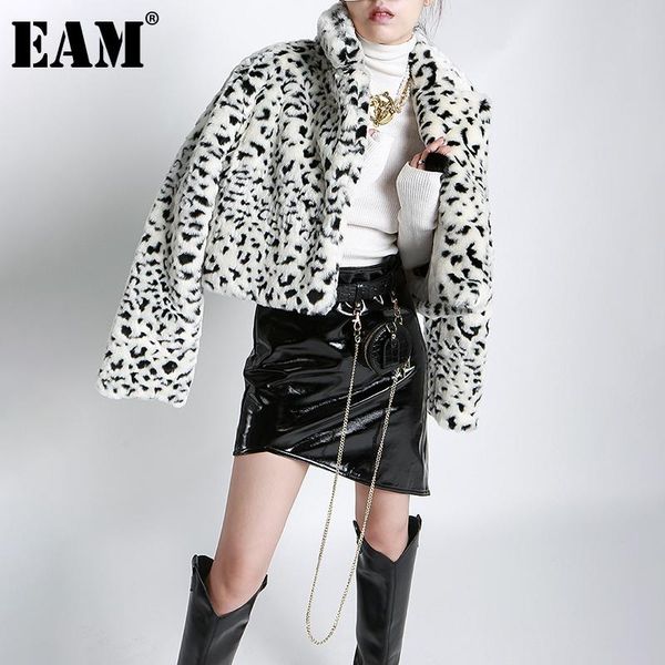 

women's jackets [eam] loose fit big size leopard short warm jacket lapel long sleeve women coat fashion tide autumn winter 2021 1dd2858, Black;brown