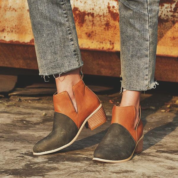 

boots ankle for women high heel pointed toe leather winter autumn shoes woman casual botas mujer botte femme1, Black
