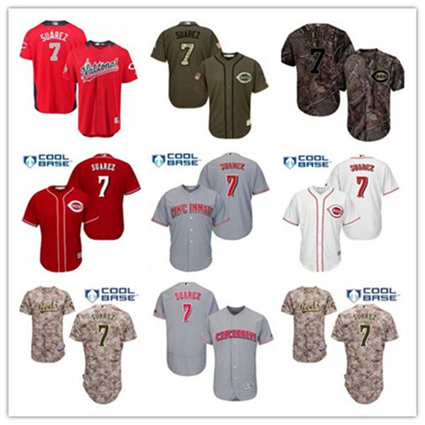 

custom cincinnati red leave name number 7 eugenio suarez baseball jersey men women youth jerseys, Blue;black