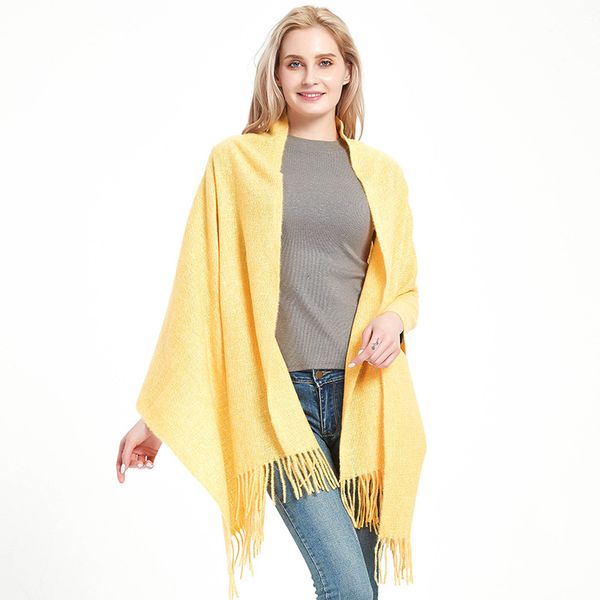 

fashion scarf factory direct sales japanese and korean fashion autumn and winter clip flower solid color long flow comb barbed hair scarf wo, Blue;gray