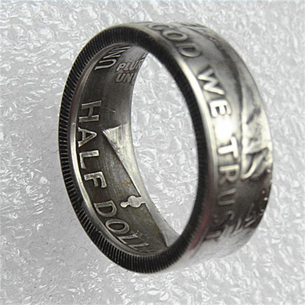 US 'Head' Franklin Half Dollar Craft Coin Ring Vendita calda per gioielli da uomo o da donna Taglia USA (6-16) Monete di qualità piacevole Vendita al dettaglio / intera