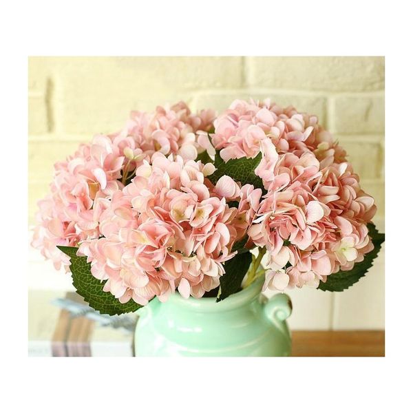 

artificial silk hydrangea big flower 7.5" fake white wedding flower bouquet for table centerpieces deco jlljye mx_home