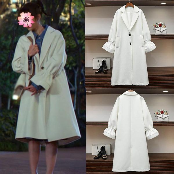 

quality xu yanli's winter coat is a loose white coat, Tan;black