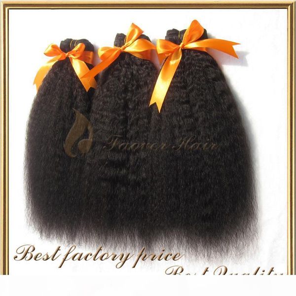

7a grade 8-28inch kinky straight hair weft coarse yaki italian yaki natural color peruvian virgin human hair weaves, Black