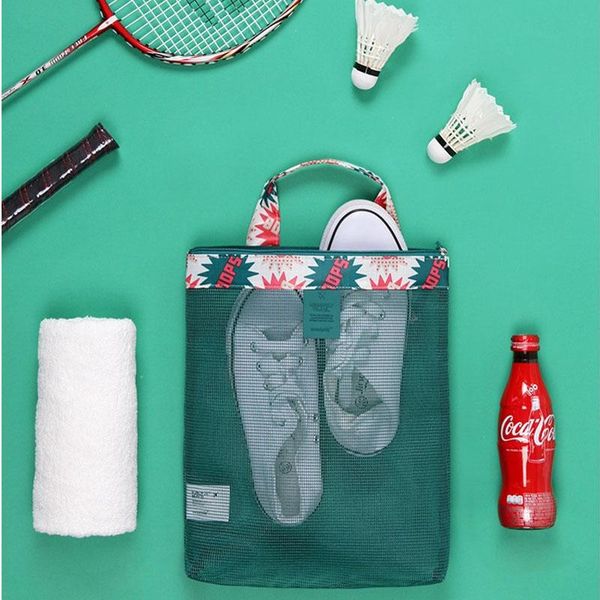 

high-quality travel cosmetic bag summer convenient swimming beach bag mesh swimsuit storage sportswear makeup wash handbag