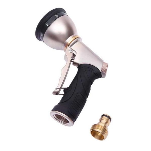 

garden hoses electroplating multi-function high pressure water gun 9 function front trigger metal gold car washing