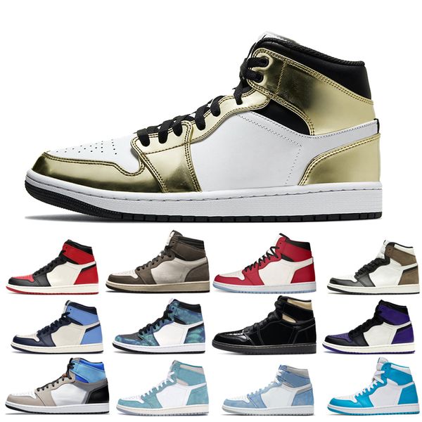 

2022 1s man's basketball shoes man green unc dark mocha obsidian tie court purple bred toe cactus jack chicago twist university blue co