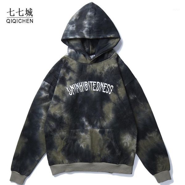 

mens hip hop tie dye hoodie sweatshirt graffiti streetwear harajuku hoodies pullover hipster clothes autumn 2020 hoodie 1, Black