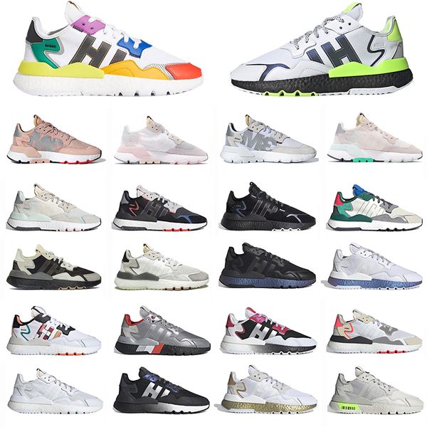 

new men women nite jogger casual shoes pride silver metallic blue cloud white crystal mens womens sports sneakers fashion trainer 36-45, Black