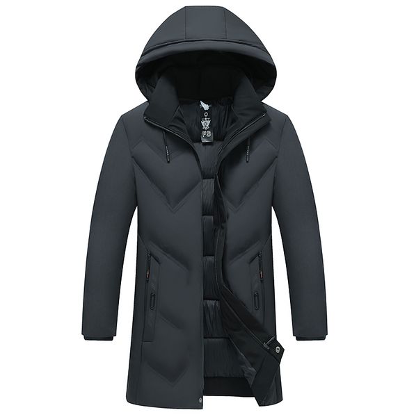 

new men winter parka mid-length 3 colors warm jacket outwear windproof coat hooded size l-4xl 201204, Black