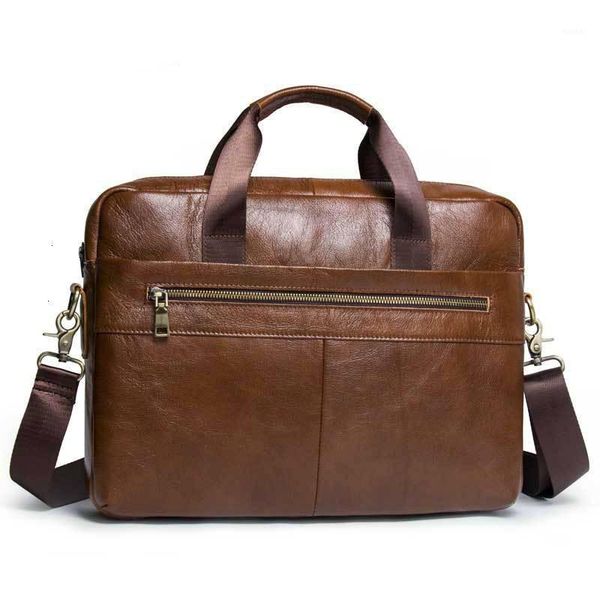 

briefcases 2021 genuine leather briefcase man portable computer business affairs head layer cowhide male package mens bag lapmessenger1