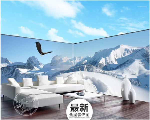 

wallpapers wdbh 3d room wallpaper custom po large snow mountain eagle view whole house wall murals for walls 3 d1