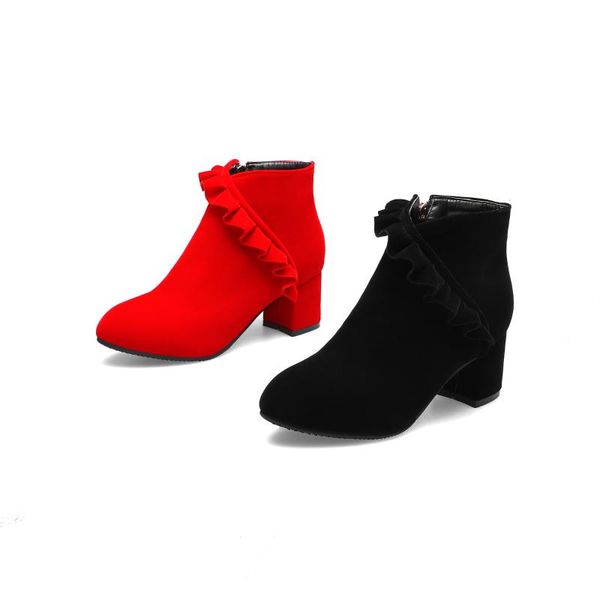 

pqecfs big size 31-43 2020 spring & autumn & winter women solid strange style high heels ankle boots 2 colors, Black