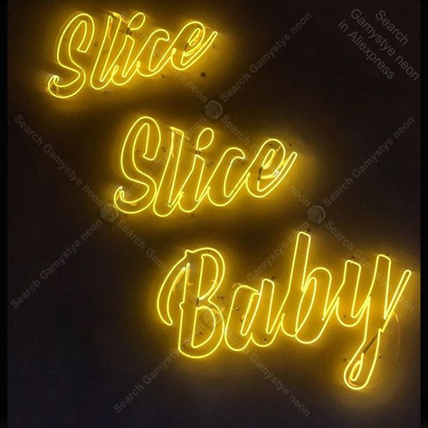 

neon sign for slice slice baby neon bulb sign handcraft real glass tube beer bar windows dropshipping neon bar lights decor room