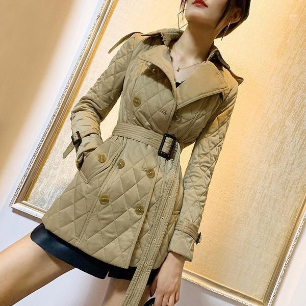 

burdully winter coat women parkas thicker warm plaid coat korean puffer jacket fashion outwear1, Black