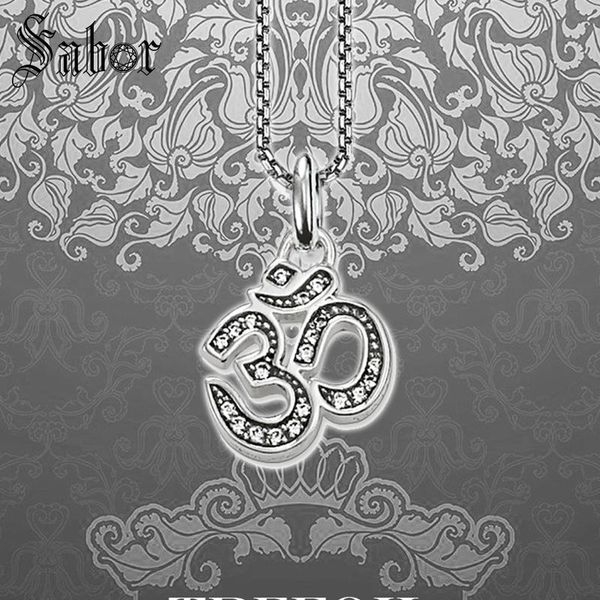 

pendant necklaces link chain necklace om buddhist , fashion silver color jewelry religious gift for men women boy girls 2021