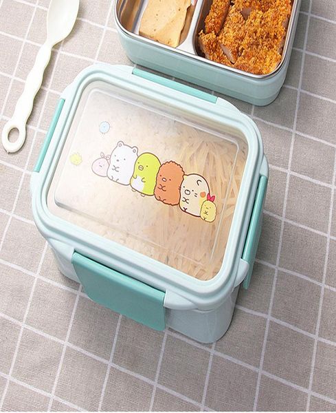 

туут из нержавеющей стали ланч-коробка студент детский отсек портативный ручка дизайн ланч коробка туута нержавеющая sqcox