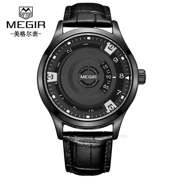 

megir new sports waterproof men's quartz watch model: 1067g. this, Slivery;brown