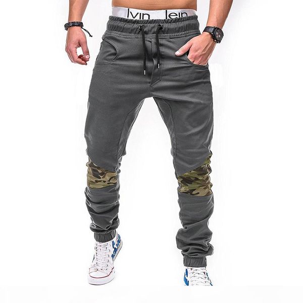 

new men pants joggers male trousers casual pants sweatpants jogger casual elastic fitness workout, Black