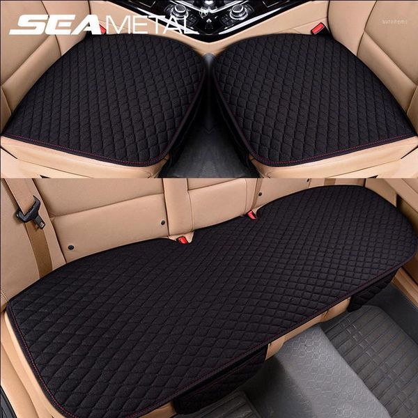 

linen automobiles seat cover anti-slip breathable car seat cover front rear interior mat protector auto accessories1