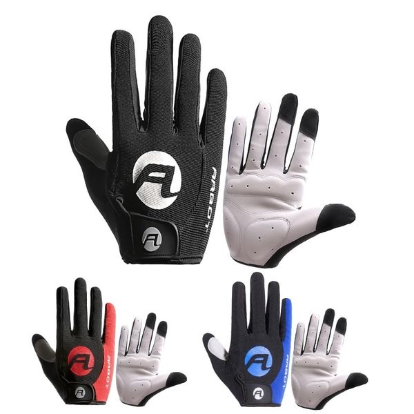

vip. full finger cycling gloves men women mtb road racing spandex nylon rubber for bicycle warm windproof anti-slip touch screen, Blue;gray