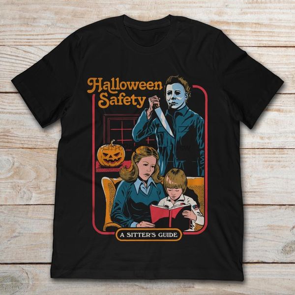 

brand michael myers halloween safety a sister guide t-shirt men short sleeve t-shirt sport hooded sweatshirt hoodie