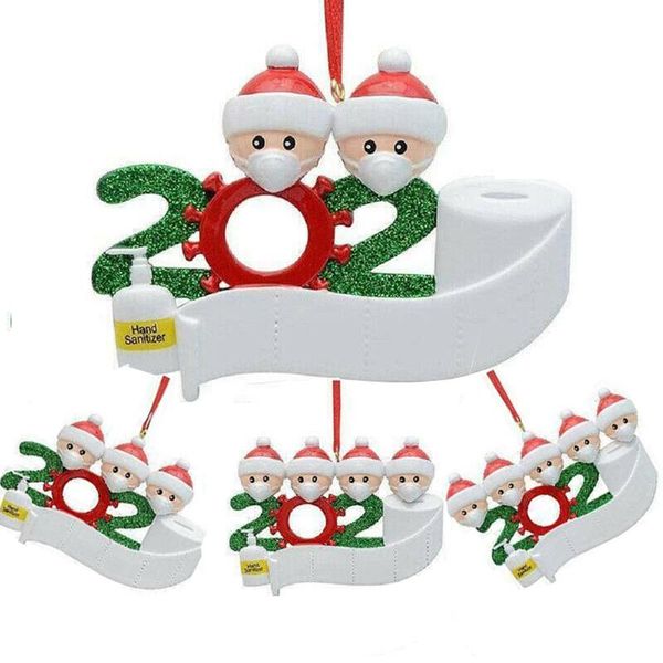 

2020 quarantine christmas birthdays party decoration gift advanced resin personalized family of 2 - 7 ornament pandemic social distancing