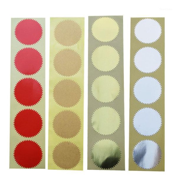 

100pcs/pack gold/silver/kraft/red round stikcers with gear edge 45mm blank label stickers circle1