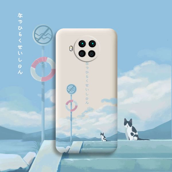 

1dwscenic cat red rice note9 mobile phone case liquid silica gel red rice note9pro all inclusive protective cover 4g soft shell 5g u