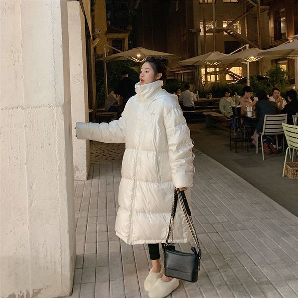 

2021 new mid-length female coats winter woman fashion cotton coat thick korean version of loose bread service tvtr, Black