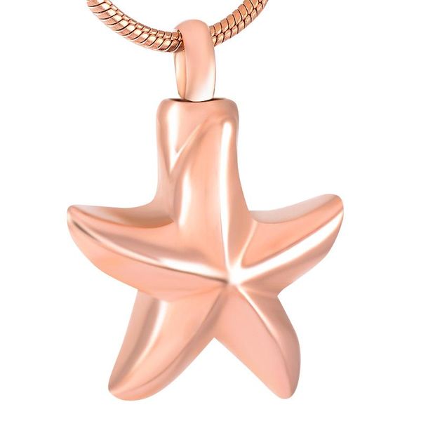 

ijd9208 stainless steel cute starfish pendant cremation keepsake necklace for ashes urn souvenir memorial jewelry, Silver