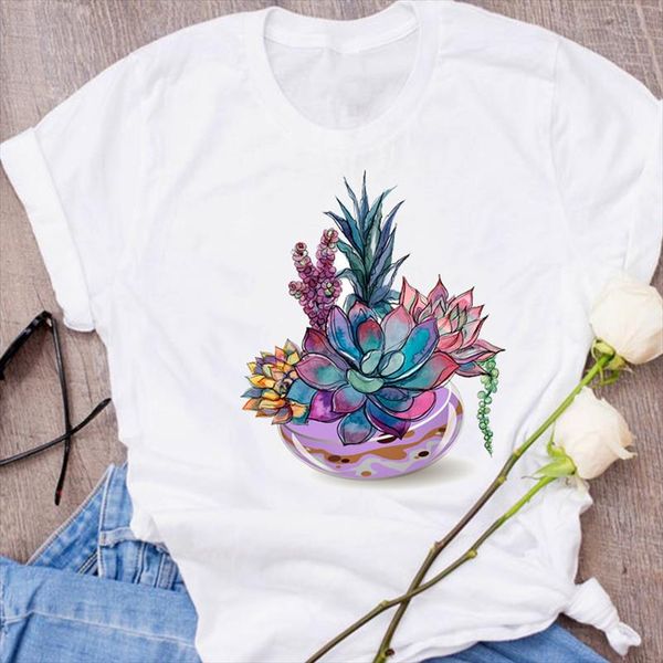 

women graphic plant love cute fashion tumblr 90s short sleeve 90s print clothes lady tees female t shirt womens t shirt, White