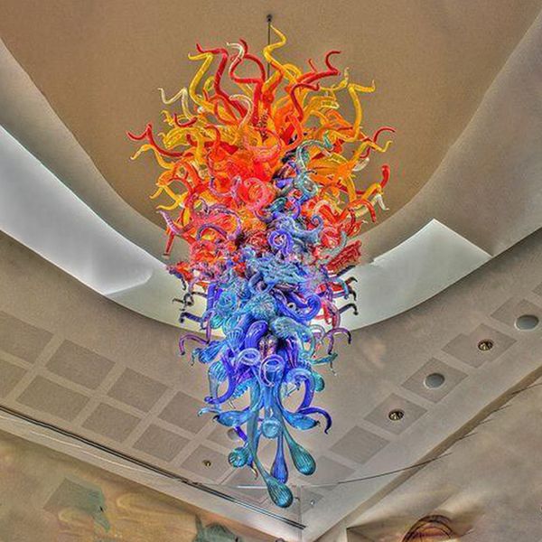 

american unique lamps hand blown glass chandelier lights multi color 24 by 52 inches led pendant lighting for house decoration living room
