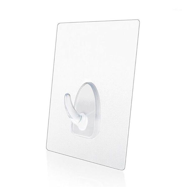 

wall hook strong sticky viscose no trace for balcony bathroom kitchen transparent reusable hanging storage, saving space.1