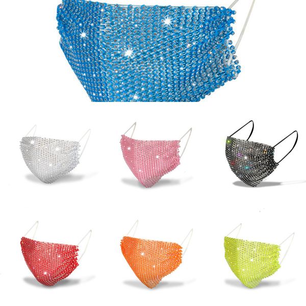 

ugtkdu designer fashion women's sunscreen with diamond masks trendy rhinestone face mask 6 n