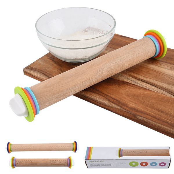 

1pcs length adjustable stainless steel fondant cake roller dough rolling pin bakeware tools q1218