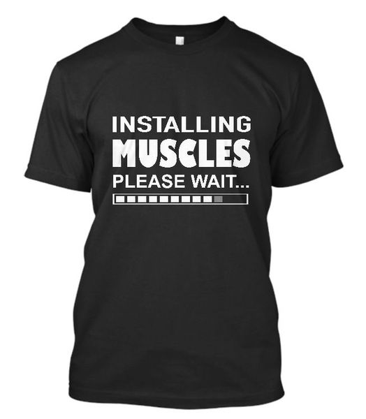 

fitness installing muscles gymer loading part funny fitness short sleeve hip hop tee sport hooded sweatshirt hoodie t shirt