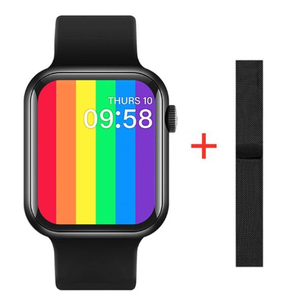 

10 bluetooth smart watch iwo 8 t500 plus 44mm series 5 for ios android phone smartwatch men women, Slivery;black