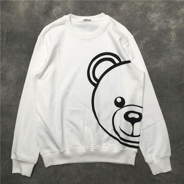 

2021 new arrival men little bear doll gentleman in hoodies sweaters cotton thicken 26yk, Black