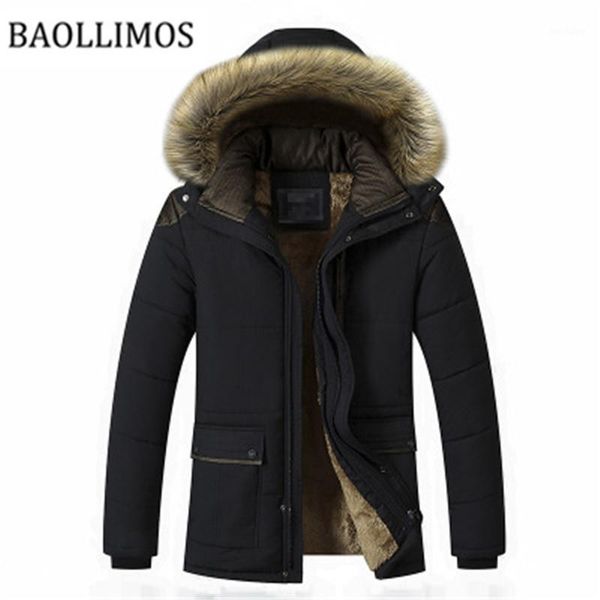 

2019 new brand clothing men's casual parkas long style loose fit hooded jacker parkas for older fleece winter jacket men1, Tan;black