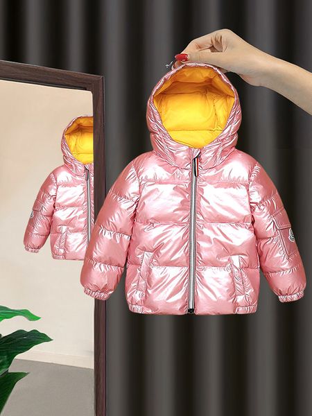 

girl's coat, boy's down thickened white duck down, foreign style, parent-child's autumn and winter cotton padded jacket, warm, Blue;gray
