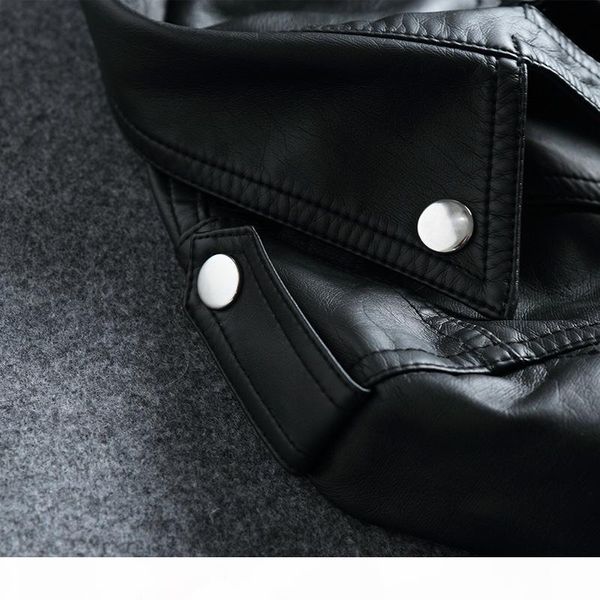 

2019 new slim lapels leather jacket faux leather jackets women, Black