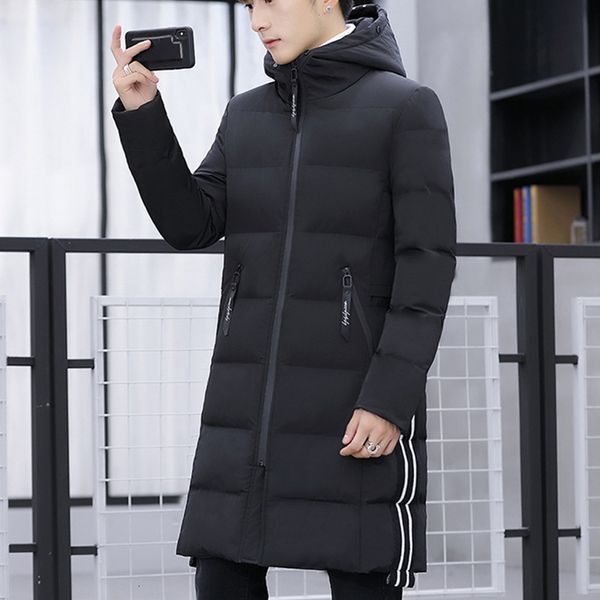 

new mid long korean fashion men's winter thi down cotton padded jaet, Black