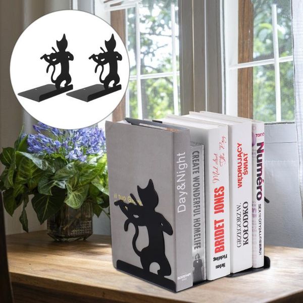 

1 pair cat shape book holder creative bookend book organizer for home office1