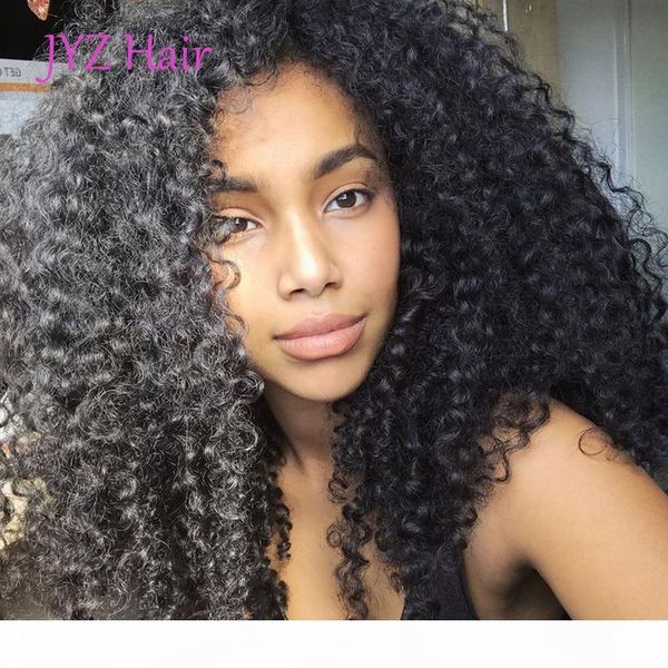 

130% density kinky curly full lace human hair wigs for black women indian peruvian malaysian brazilian mongolian lace front human hair wigs, Black;brown